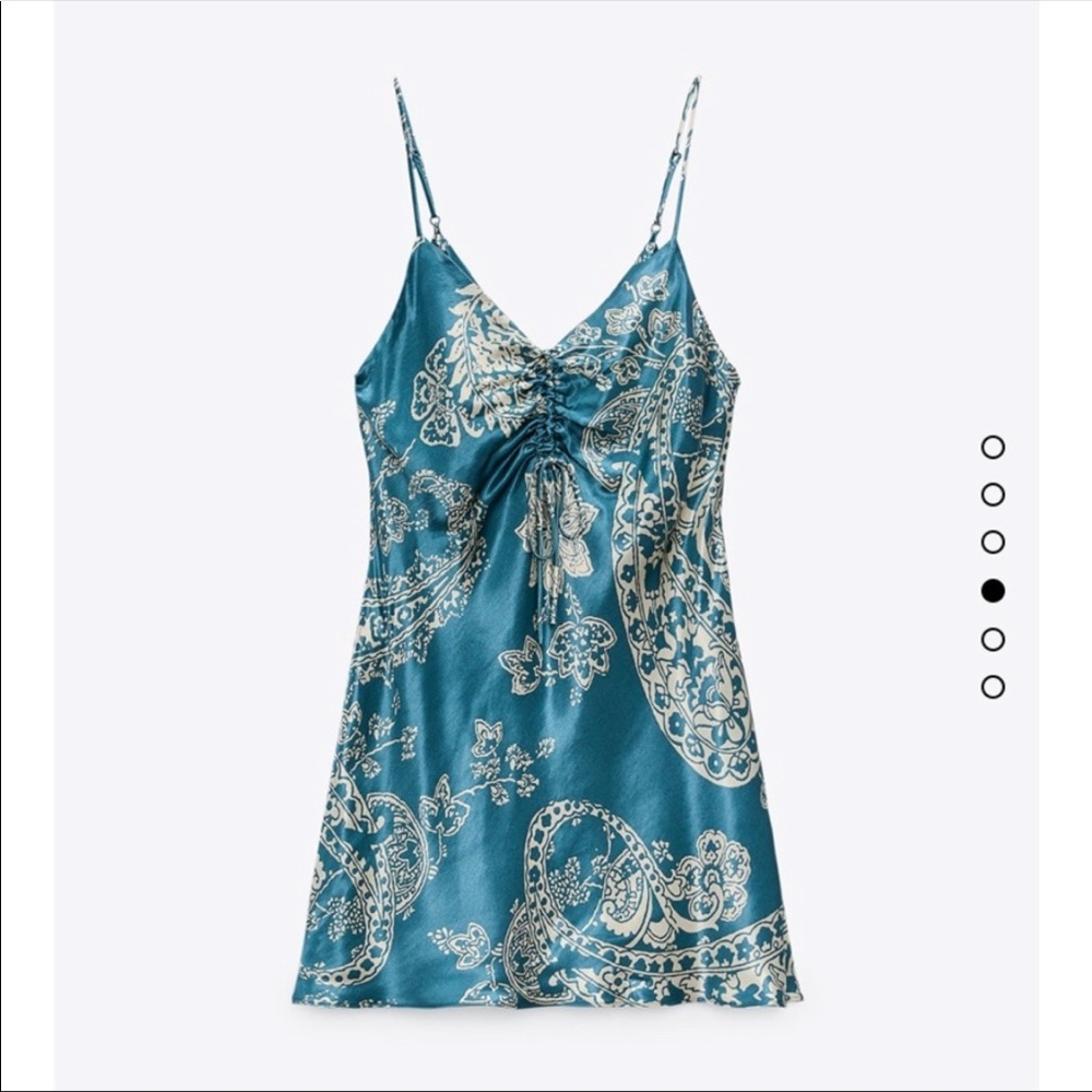 Zara Satin Effect Printed Mini Dress